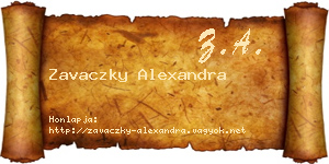 Zavaczky Alexandra névjegykártya